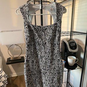Cache Backless Cocktail Dress w/ Spotted Design